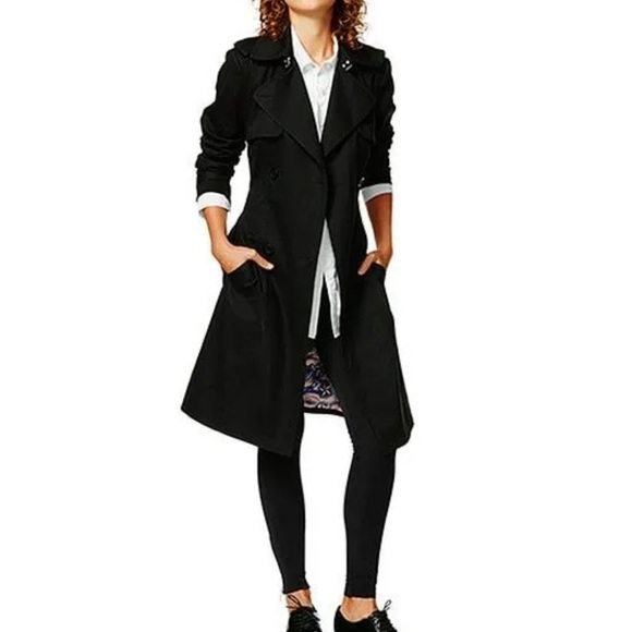 JEAN PAUL GAULTIER TARGET TRENCH COAT 12 BLACK WINTER DESIGNER - Picture 4 of 16